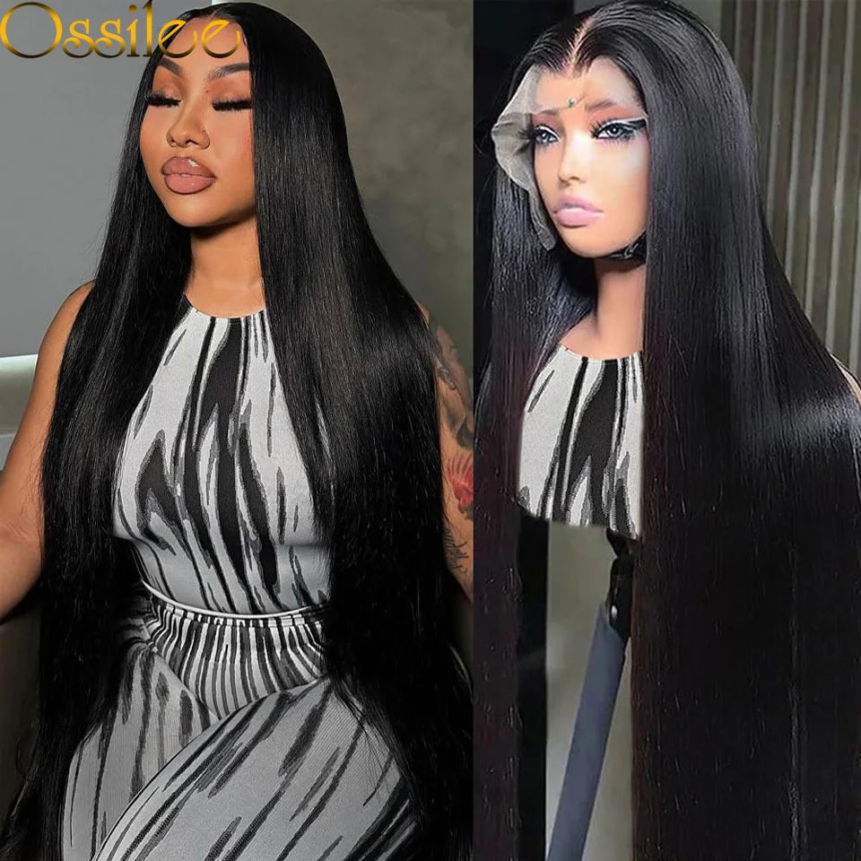 13x6 Lace Front Wigs Human Hair 200 Density Straight HD Lace Front Wigs Pre Plucked Straight Glueless Human Hair