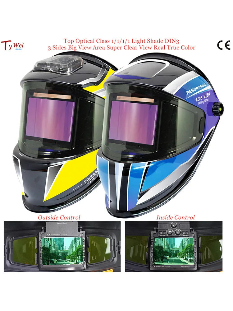 Welding Helmet 3 Side View DIN 5-9/9-13 Optical Rating 1111 4 Sensors True Color EN379 ANSI CSA Auto Darkening Welding Mask