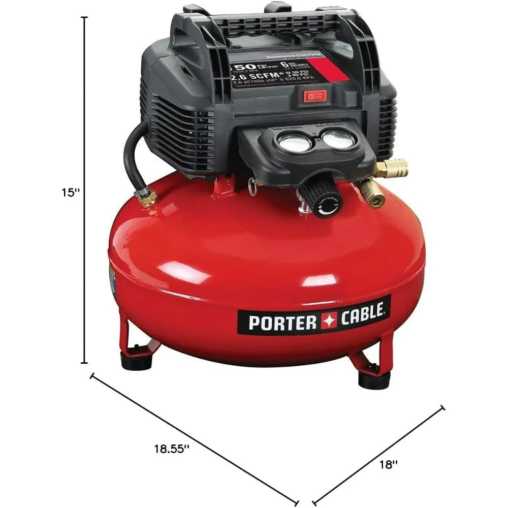 PORTER-CABLE Air Compressor, 6-Gallon, Pancake, Oil-Free (C2002-ECOM)