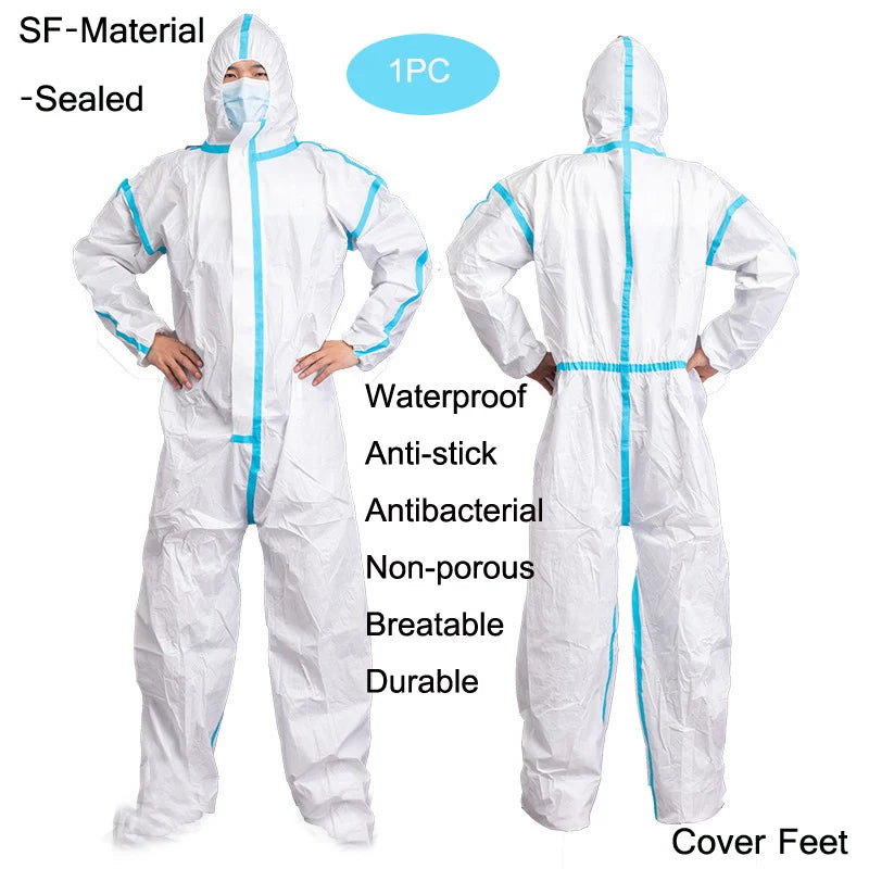 Disposable Breathable Dustproof Water Oil Resistant Work Safety Overall Anti Dust Spary Painting Decorating Labour Coverall Suit