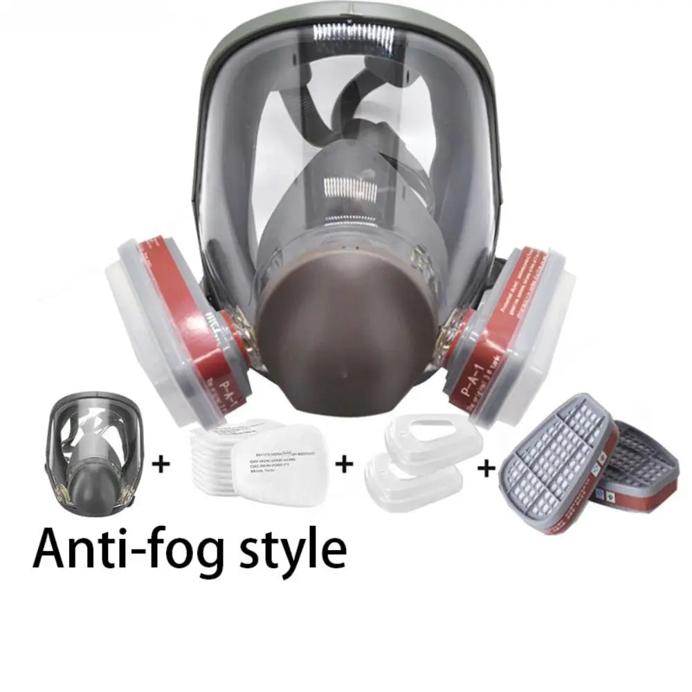 7 In 1 Set Industrial Mask Silicone Mask Large View Full Face Mask Dust Filter Full Facepiece Spray Paint Respirator