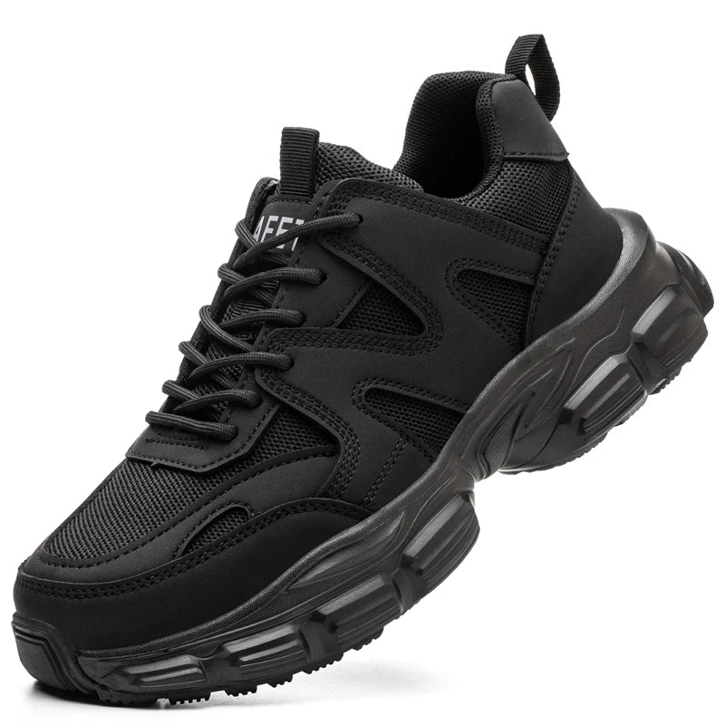 Women Safety Shoes Steel Toe Anti- Crush Lightweight Comfortable Anti- Slip Slip- Resistant Work Boots for Factory Floor