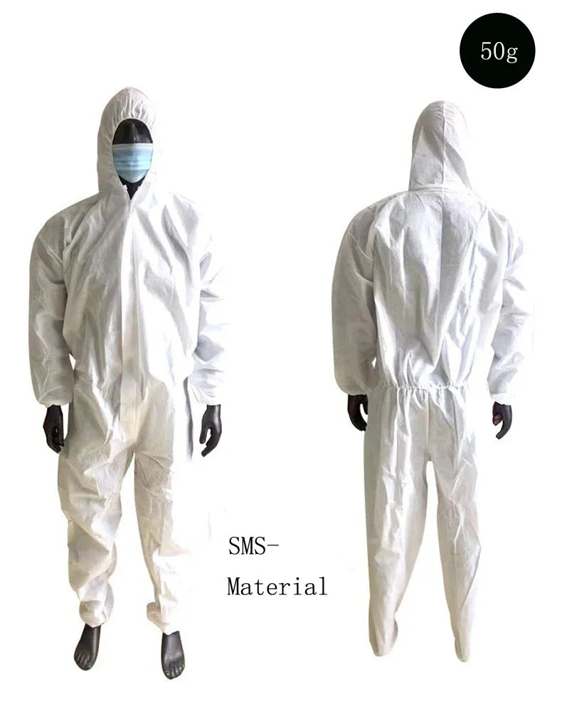Disposable Breathable Dustproof Water Oil Resistant Work Safety Overall Anti Dust Spary Painting Decorating Labour Coverall Suit