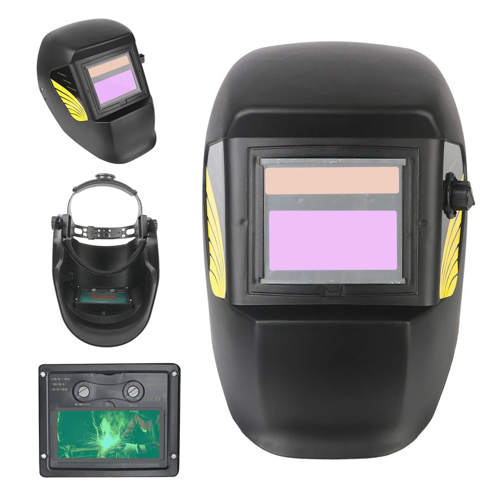 Welder Mask Auto Darkening Large View True Color Lens Solar Power Welding Mask Welding Helmet For Arc Weld Grind Cut