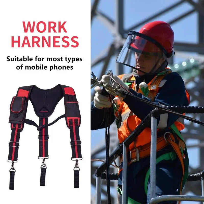 Tool Belt With Suspenders Breathable Construction Harness Tool Storage Work Belt Breathable For Tree Climbing Fire Rescue