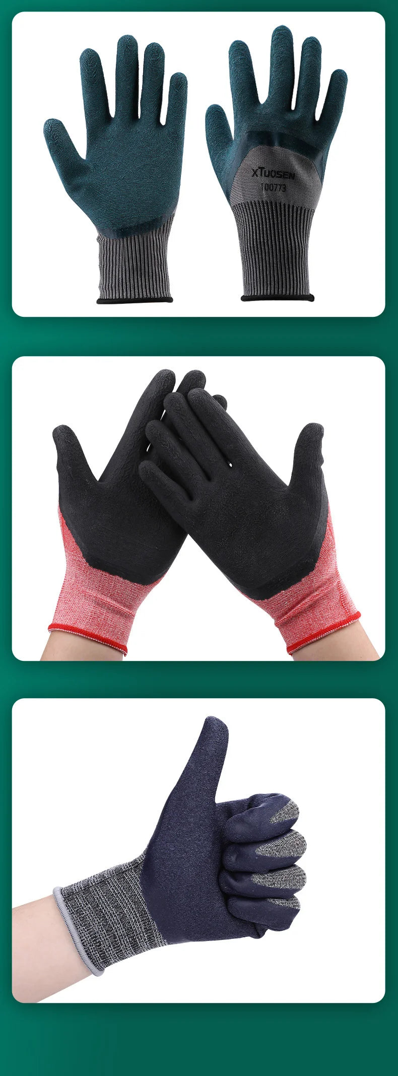 Heavy Duty Work Gloves, High Wear-Resistant Rubber Palm with Anti-Slip Grip, Thermal Fleece Lined for Cold Weather Jobs