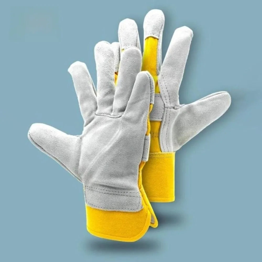 Cowhide Leather Gardening Gloves Heat Resistant Safety Durian Picking Gloves Thorn-proof Welding Flame Retardant