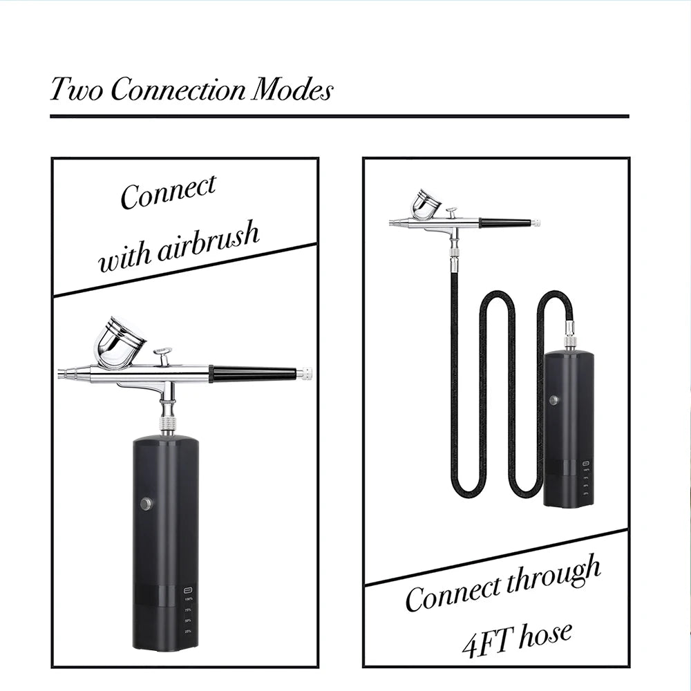Rechargeable Wireless Cake Decoration Powerful Tools Mini Air Brush Painting Decorating Airbrush Tan Master Compressor Kits