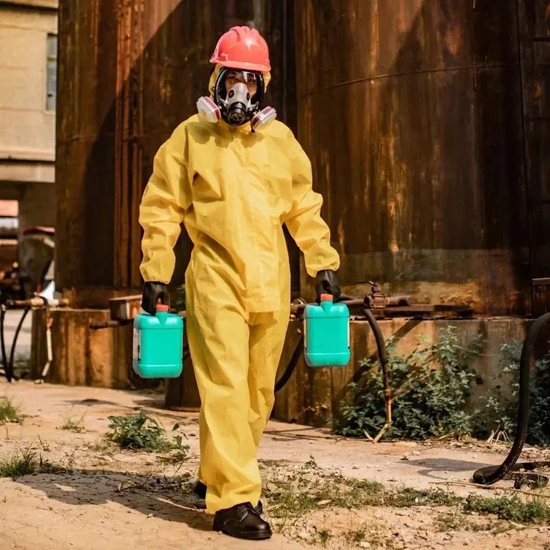 Protective Clothing Hazardous Chemical Liquid Sulfuric Acid And Alkali Resistant Protection One Piece Chemical Work Coverall