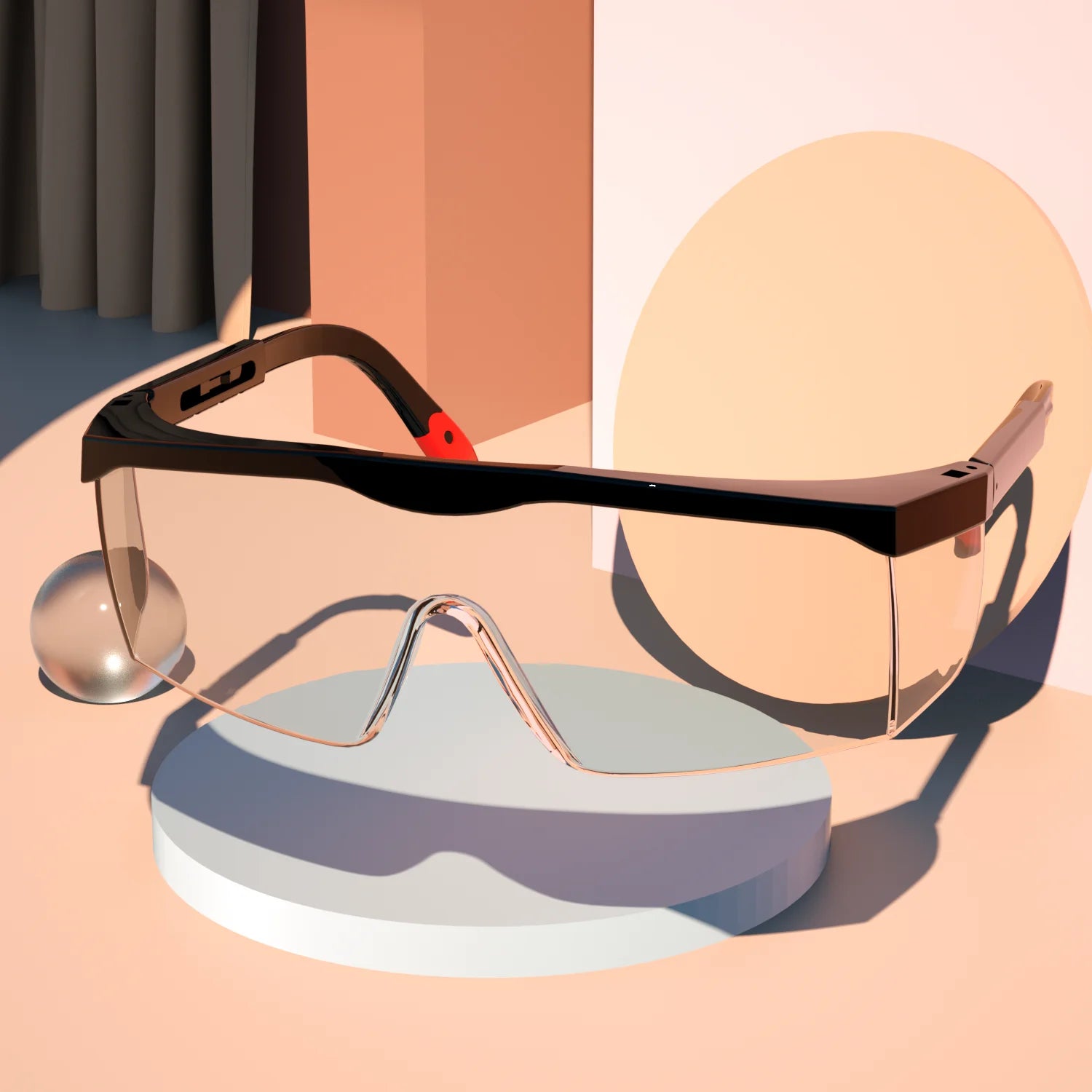 Safety Glasses Dustproof EN166 Ansi Z87 Prescription Goggles Fashion Eyewear Anti Fog Clear Spectacles Rubber Leg Eye Protection