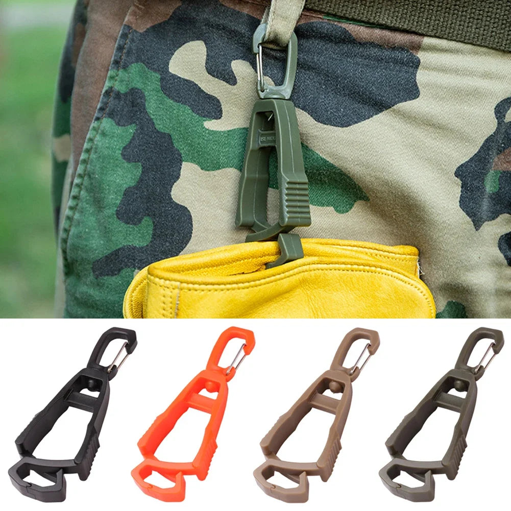 1pc Outdoor Gloves Clip Hanger Multi-purpose Anti-drop Hook Work Gloves Holder Water Bottle Keys Safety Clamp Camping Tools
