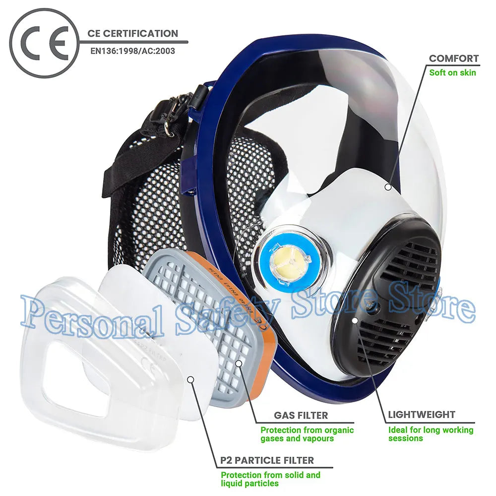 Chemical Gas Mask 6800 Dust Respirator Anti-Fog Full Face Mask Filter For Industrial Acid Gas, Welding Spray Paint Insecticide