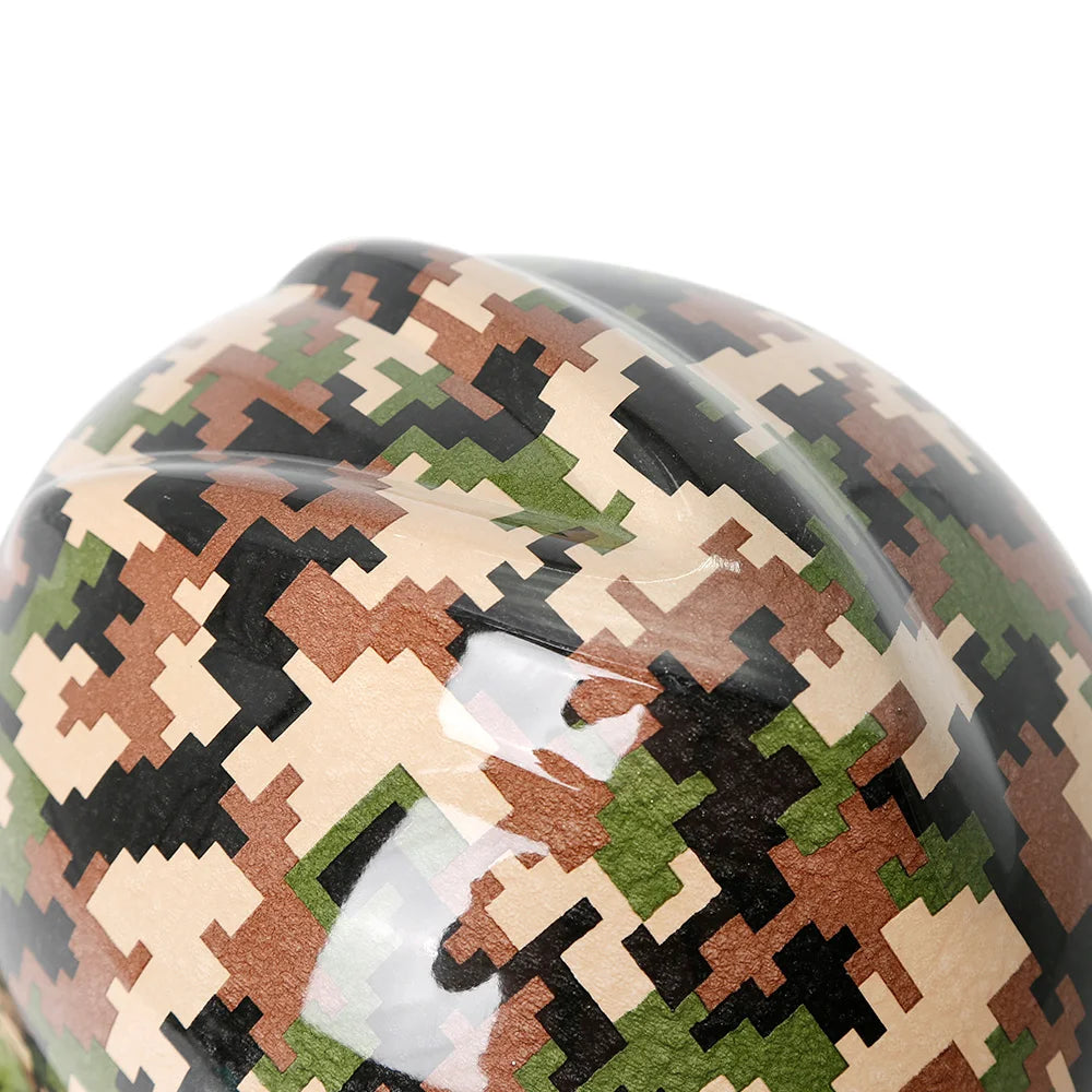 Camouflage Safety Helmet Full Brim Protective Hard Hat Outdoor Construction Sun Shade Hat High Strength Railway Metallurgy Mine