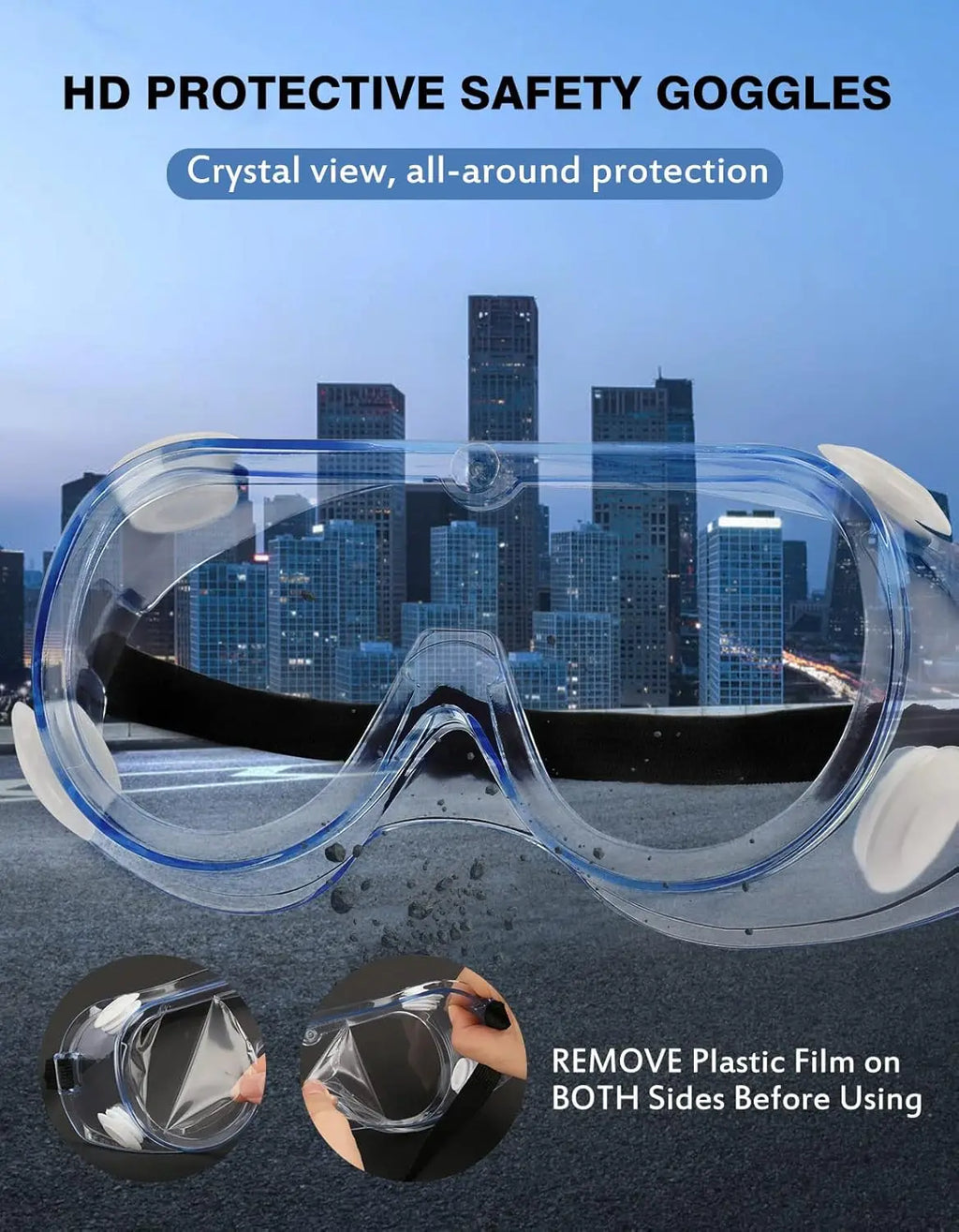 ANSI Z87.1 Safety Goggles, Anti-Fog Protective Lab Glasses, Eye Protection for Work