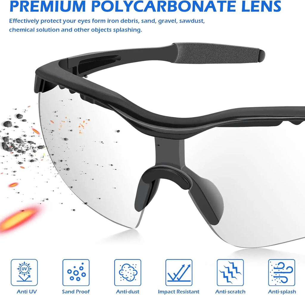 6-Pack Anti-Fog Safety Glasses, ANSI Z87+ Impact & Scratch Resistant for Work, Lab, Construction