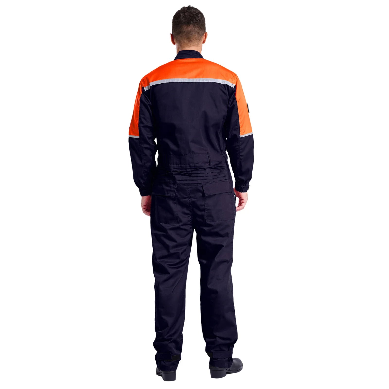 Mens Wear Resistant Anti-static Protective Jumpsuit Workwear Multi-pocket Reflective Straps Full-body Coveralls Workshop Uniform