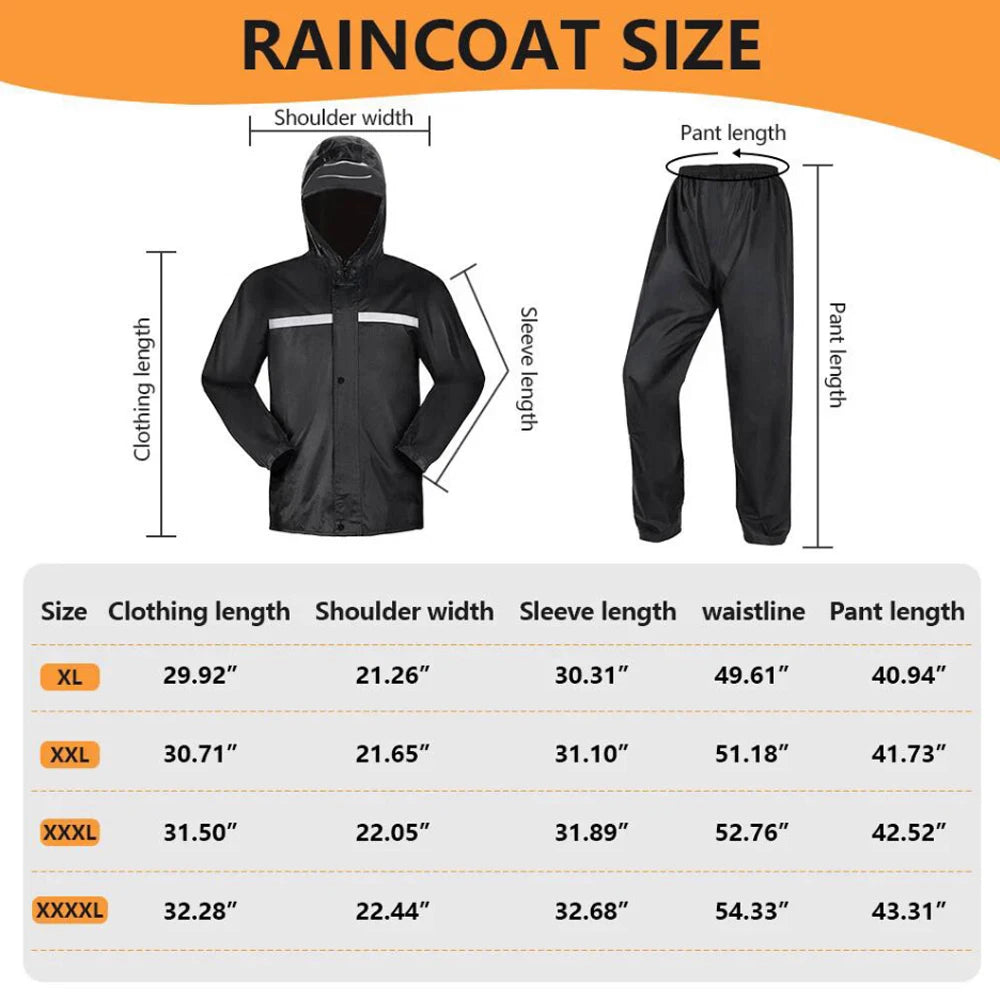 Rain Suit for Men Women Jackets Pant Gear Waterproof Motorcycle Hivis Raincoat