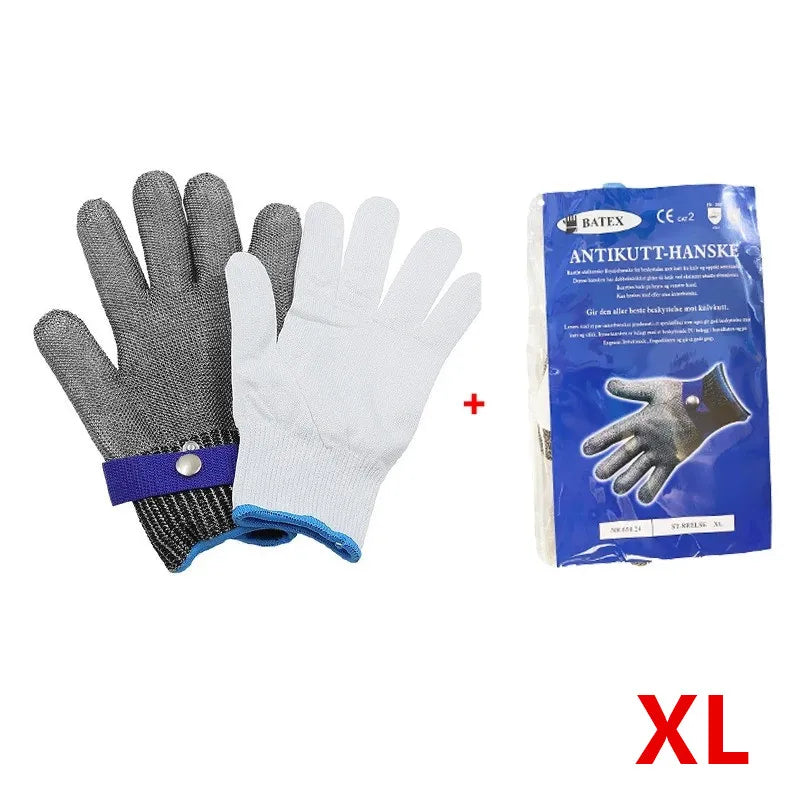 Stainless Steel Gloves Anticut Safety Cut Resistant Hand Protective Metal Glove Meat Mesh For Butcher Wire Knife Proof Cut Glove