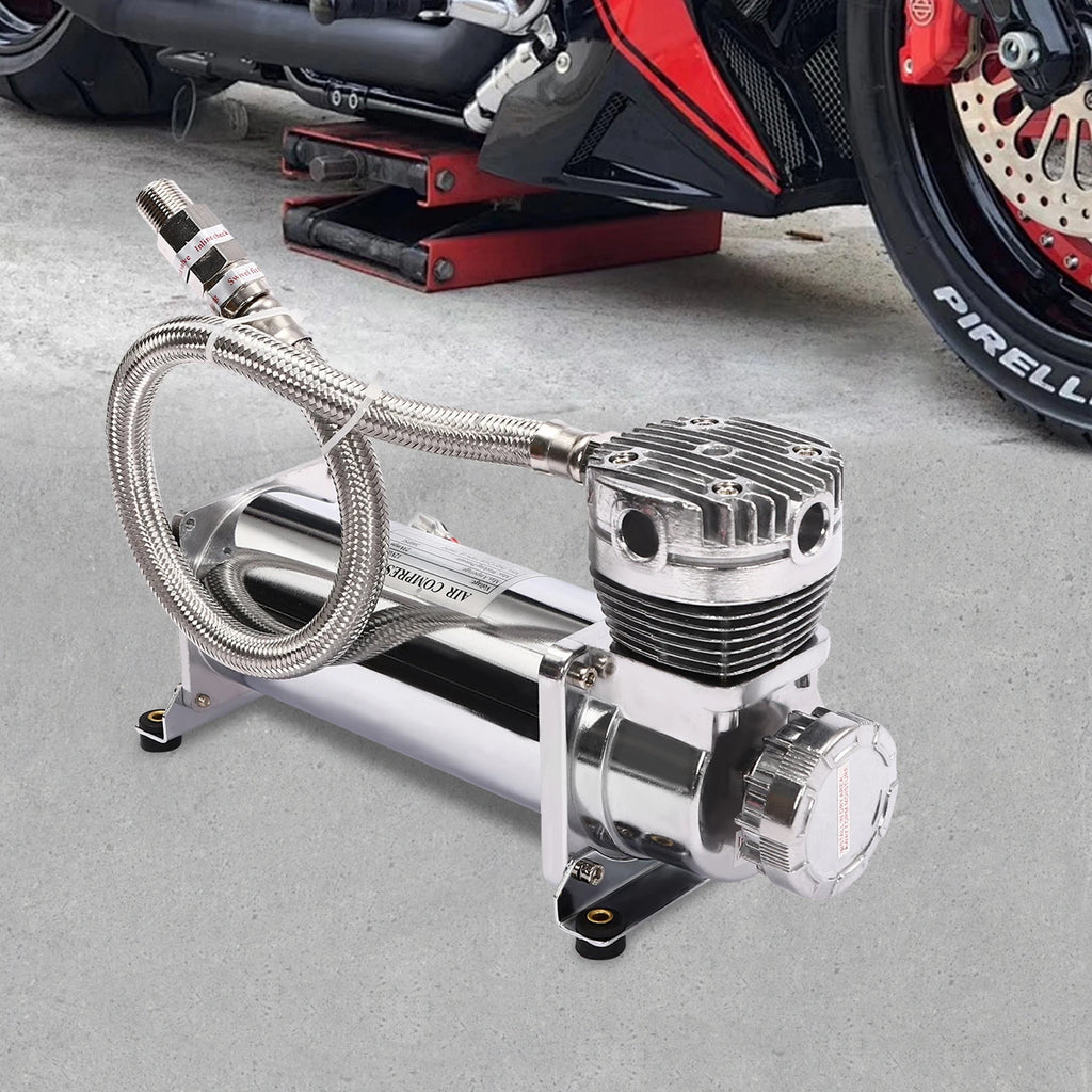 12V 200PSI Portable Air Compressor Kit 1.8CFM Air Ride Suspension Compressor Onboard Air Compressor for Tire Inflation
