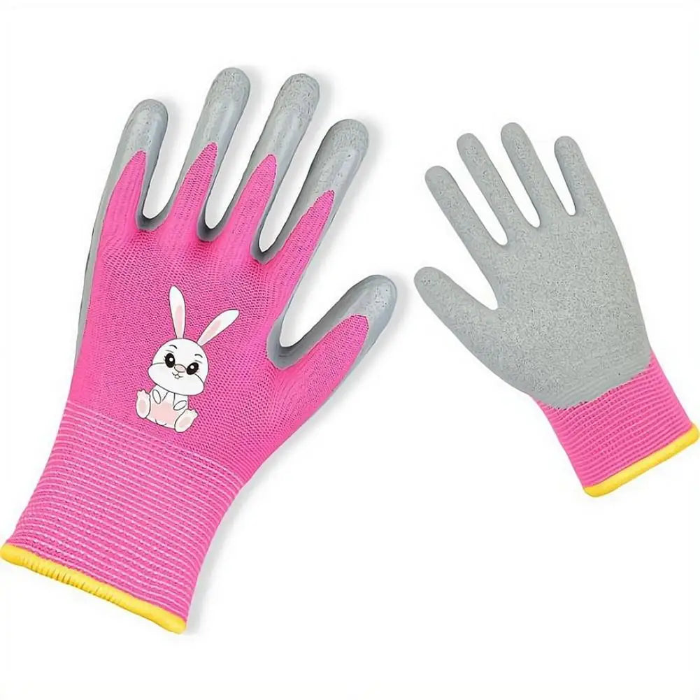 Kids Durable Waterproof Garden Work Gloves Non-Slip Children Safety Yard Work Gloves Portable Garden Supplies Gardening Gloves
