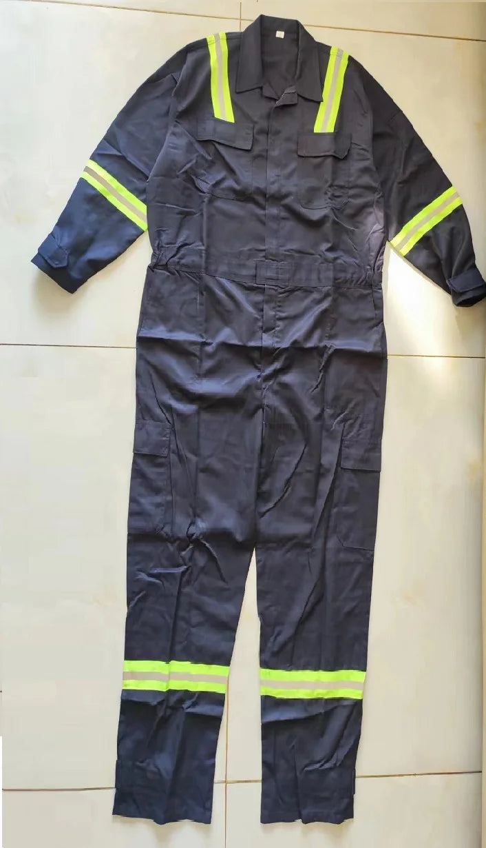 Hi Vis Work Overall Auto Repair Workshop Welding Suit Mechanic Uniform Coal Miner Mariner Porter Coverall Reflective Safety Suit