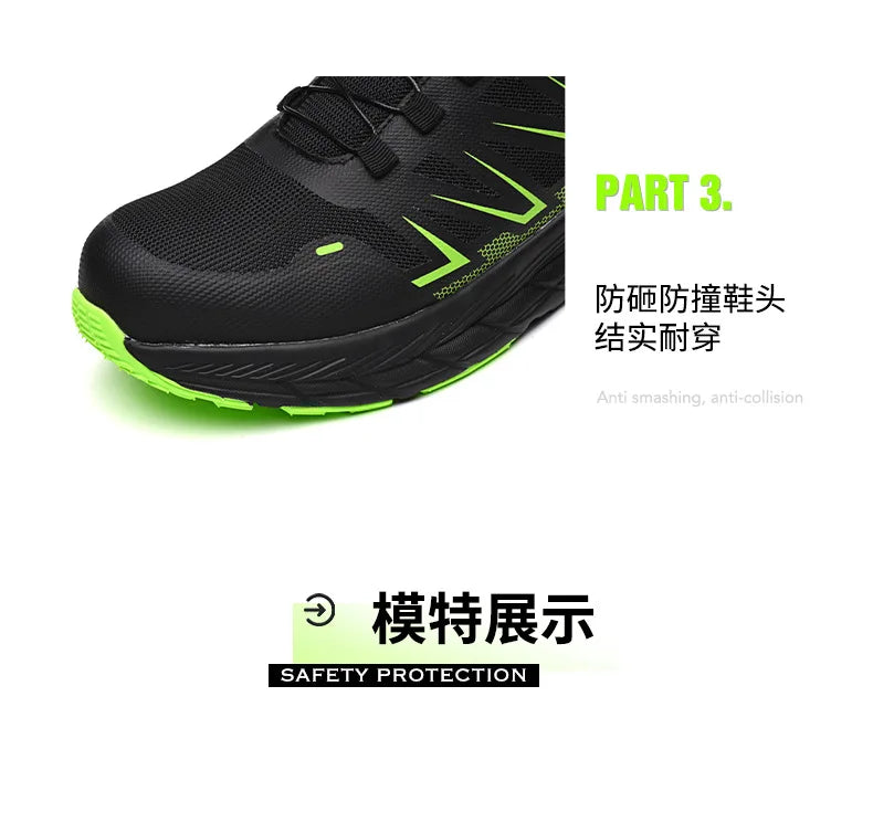 New Women Safety Shoes Rotated Button Men Woman Steel Toe Sneakers Puncture Proof Anti-smash Work Safety Boots Female Industrial