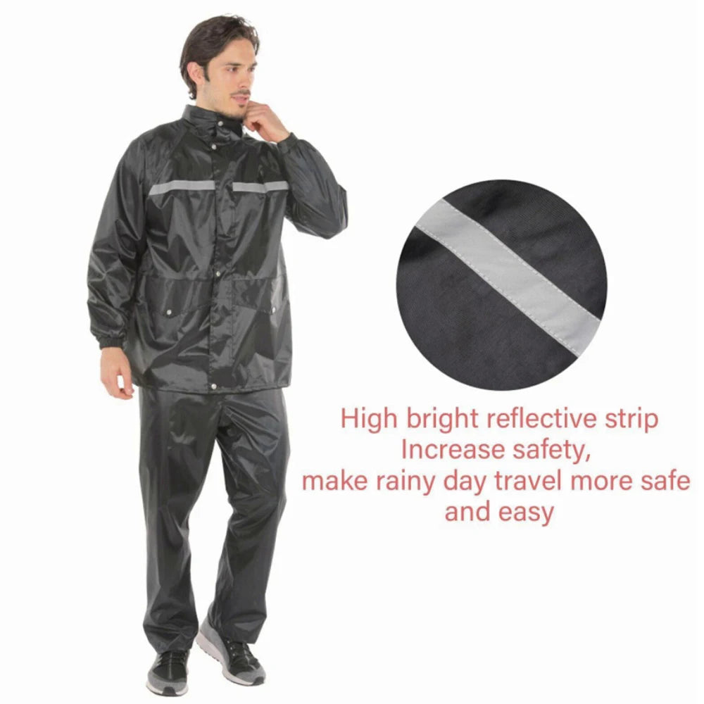 Rain Suit for Men Women Jackets Pant Gear Waterproof Motorcycle Hivis Raincoat