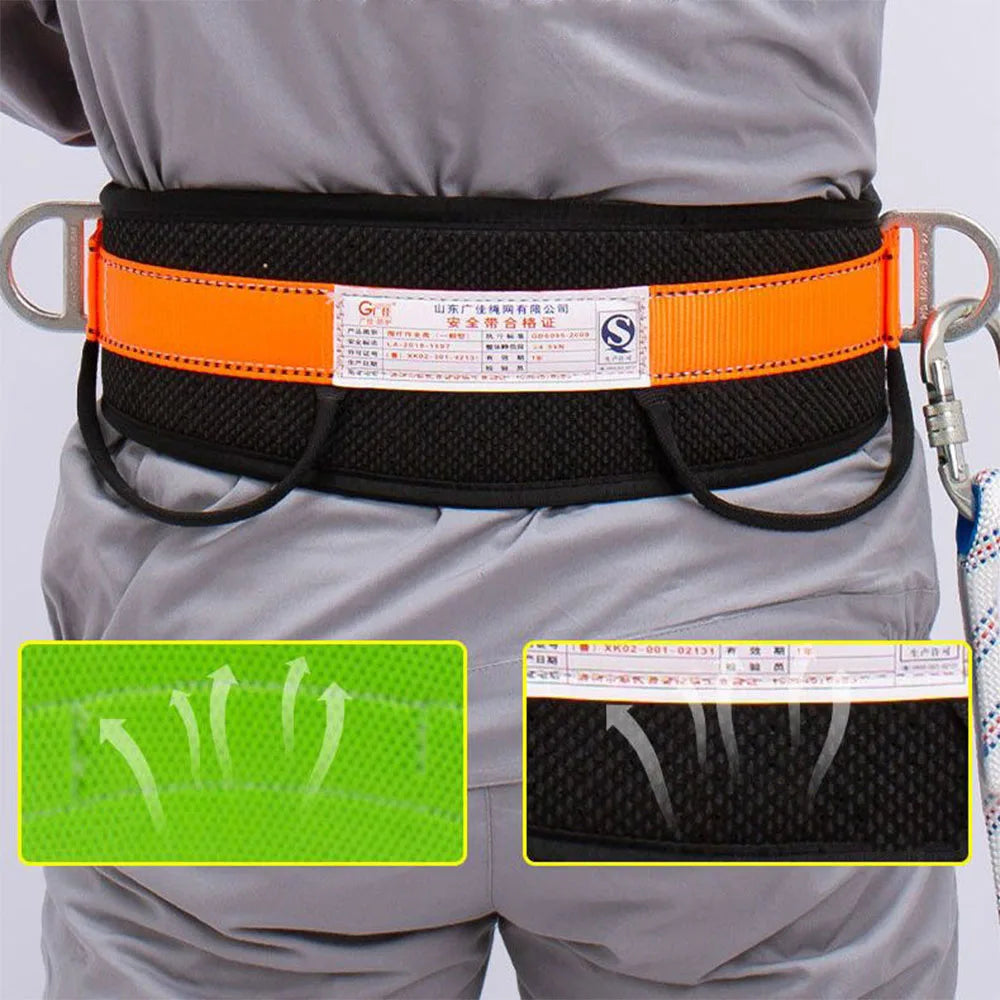 Single Waist Work Safety Belt High-altitude Work Harness Outdoor Rock Climbing Electrician Construction Protective Safety Rope