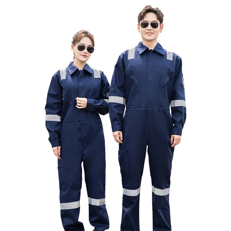 High Temperature Resistant Uniform Anti-static Flame Resistant Coveralls Hi Vis Safe Clothing Cotton Work Overall Welding Suit