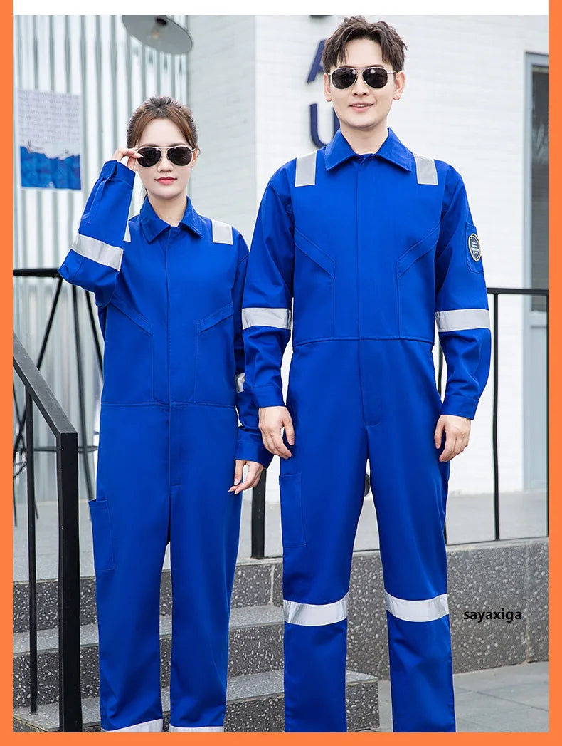 High Temperature Resistant Uniform Anti-static Flame Resistant Coveralls Hi Vis Safe Clothing Cotton Work Overall Welding Suit