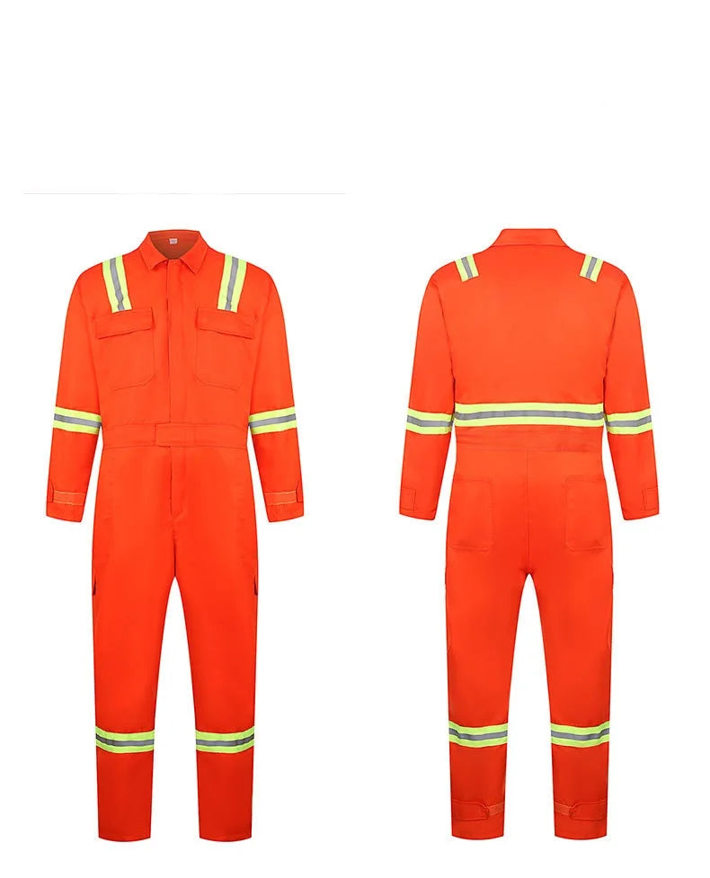 Hi Vis Work Overall Auto Repair Workshop Welding Suit Mechanic Uniform Coal Miner Mariner Porter Coverall Reflective Safety Suit