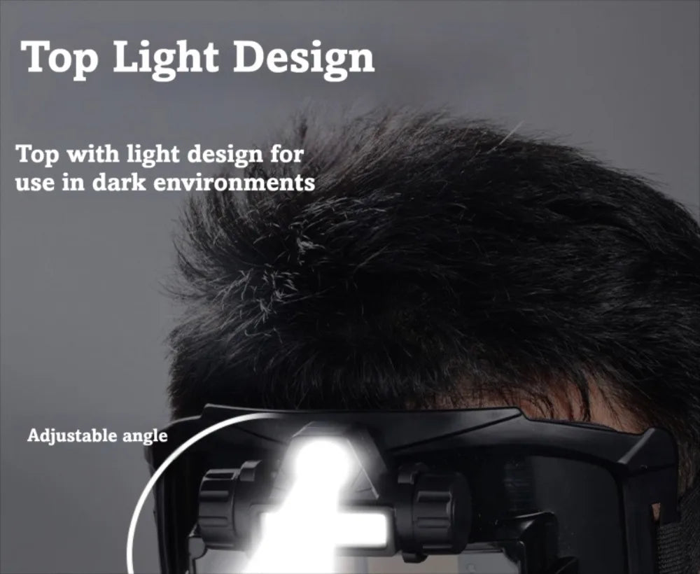 Auto Darkening Auto Darkening Welding Helmet Integrated Type Equipped with Headlights Welding Mask Adjustable Band Split Type