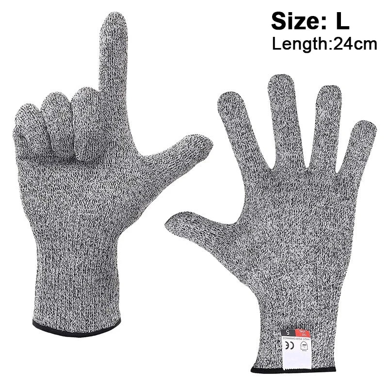 Cut Resistant Gloves HPPE Level 5 Abrasion Resistant Carpentry Kitchen Knife Fish Grabbing Slip Resistant Hand Protection