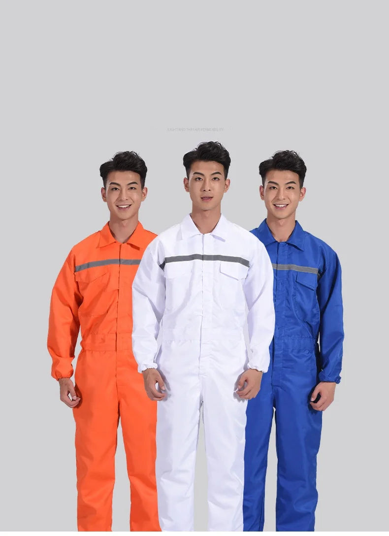 Reflective safety work overall Hi VIS painter working jumpsuit auto repairman mechanical labor coverall warehouse staff coverall