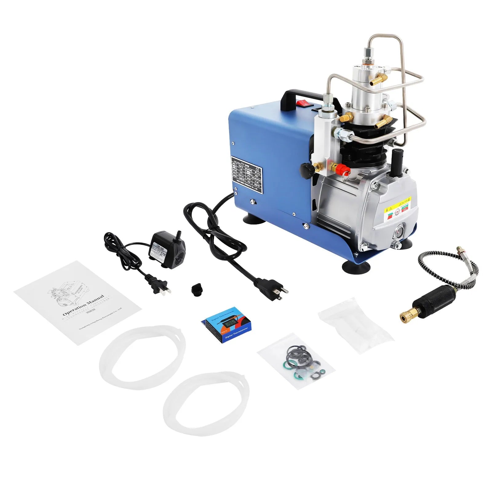 High Pressure 4500PSI 30Mpa PCP Air Compressor Pump 110V Electric Auto-Stop Water Cooling Portable Air Pump