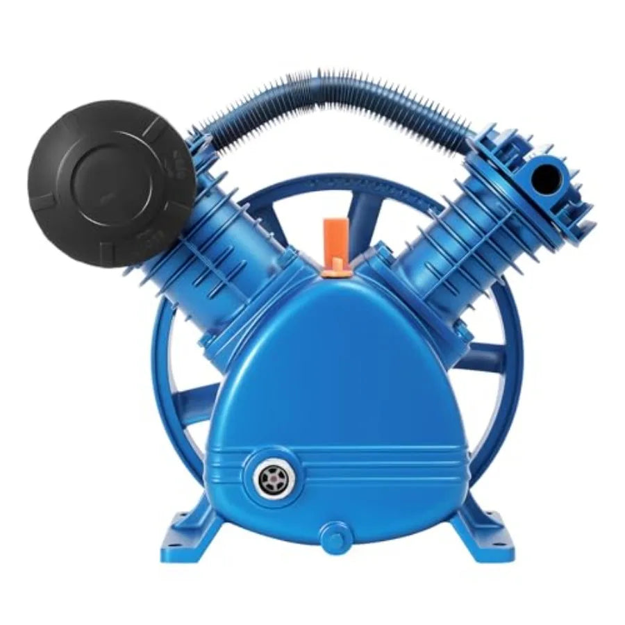 Air Compressor Pump Head for industrial use, cast iron, black, 175PSI max pressure, 5.5HP, 811CFM, V-type double-cylinder, two-