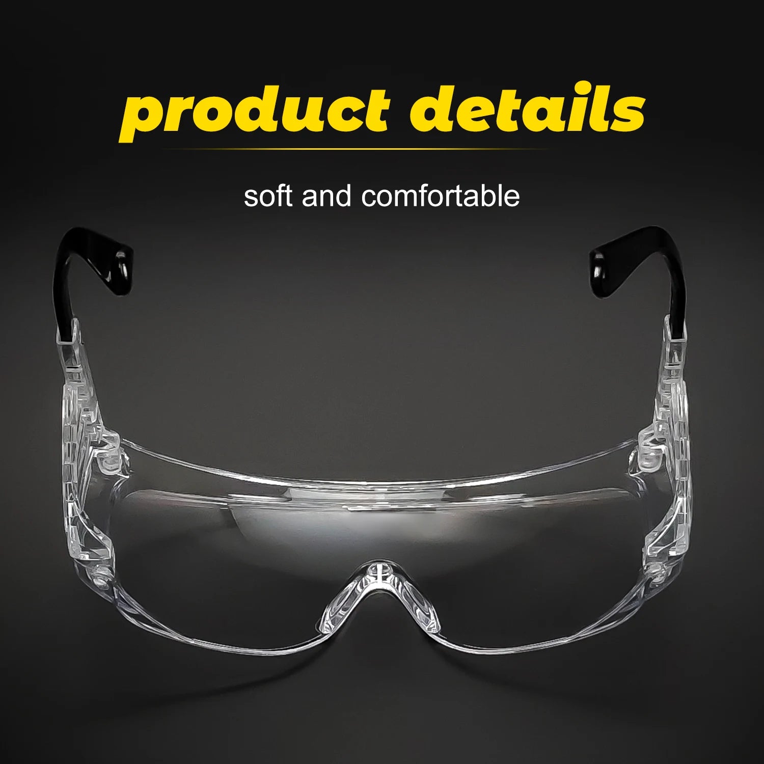 Clear Safety Glasses, Splash Proof Goggles with Anti Fog, Lab Protective Goggles, Lightweight Protective Eyewear Over Glasses Im