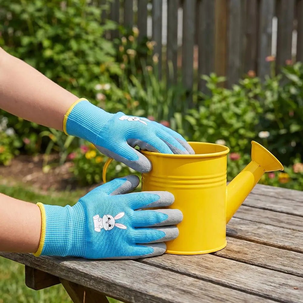Kids Durable Waterproof Garden Work Gloves Non-Slip Children Safety Yard Work Gloves Portable Garden Supplies Gardening Gloves