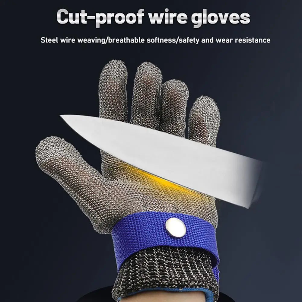 Anti-cut Gloves Safety Cut Proof Stab Resistant Stainless Steel Wire Metal Mesh Butcher Hand Protect Meat Cut-Resistant Gloves