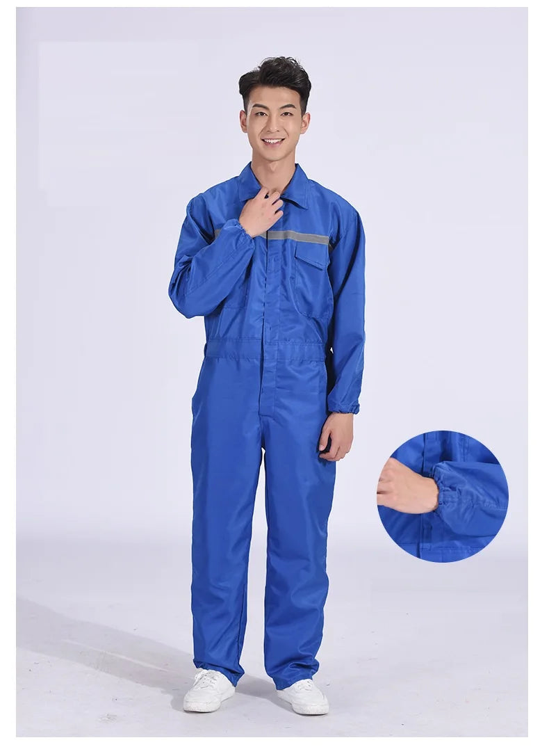 Reflective safety work overall Hi VIS painter working jumpsuit auto repairman mechanical labor coverall warehouse staff coverall