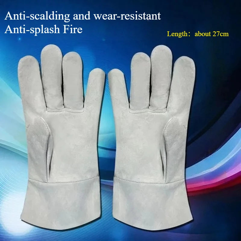 1 Pair Fireproof Durable Sheepskin Leather Welder Gloves for Welding Metal Hand Tools Anti-Heat Work Safety Gloves