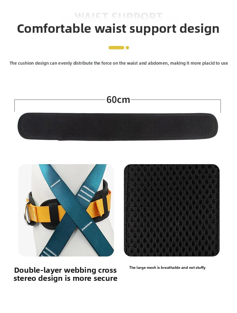 Safety Harness for Work in Height with Safety Rope Belt Carabiner Outdoor Climbing Industrial Full Body Security Protection