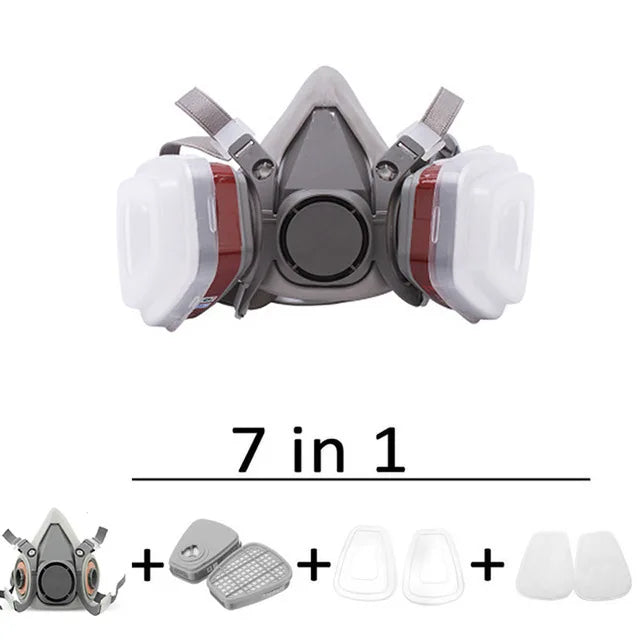 New 7in1/16in1 6200 Dust Gas Respirator Half Face Dust Mask For Painting Spraying Organic Vapor Chemical Gas Filter Work Safety