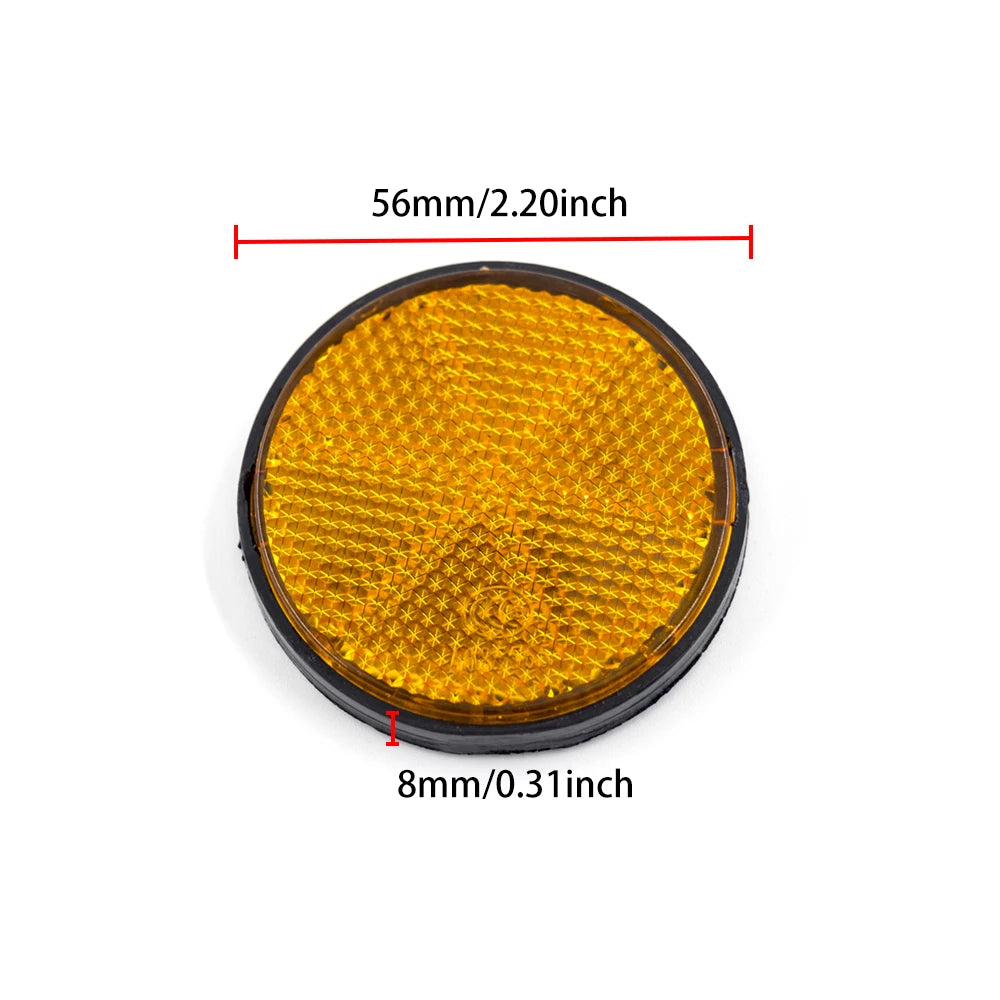 2PCS Self Adhesive Reflector Rectangular Round Safety Mark Signal Strip Position Reflective Car Carriers Trailer Motorcycle Bus