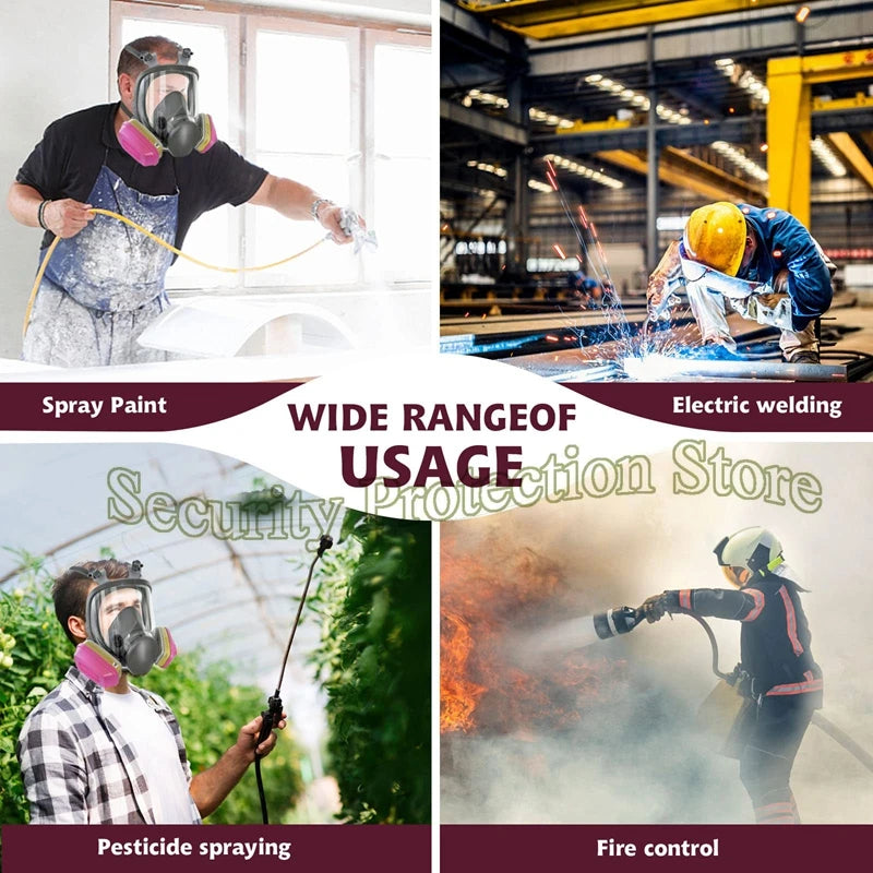 6800 Full Face Respirator Gas Paint Spray Mask with 60926 Cartridge for Painting Car Spray Epoxy Resin Dust Polishing Welding