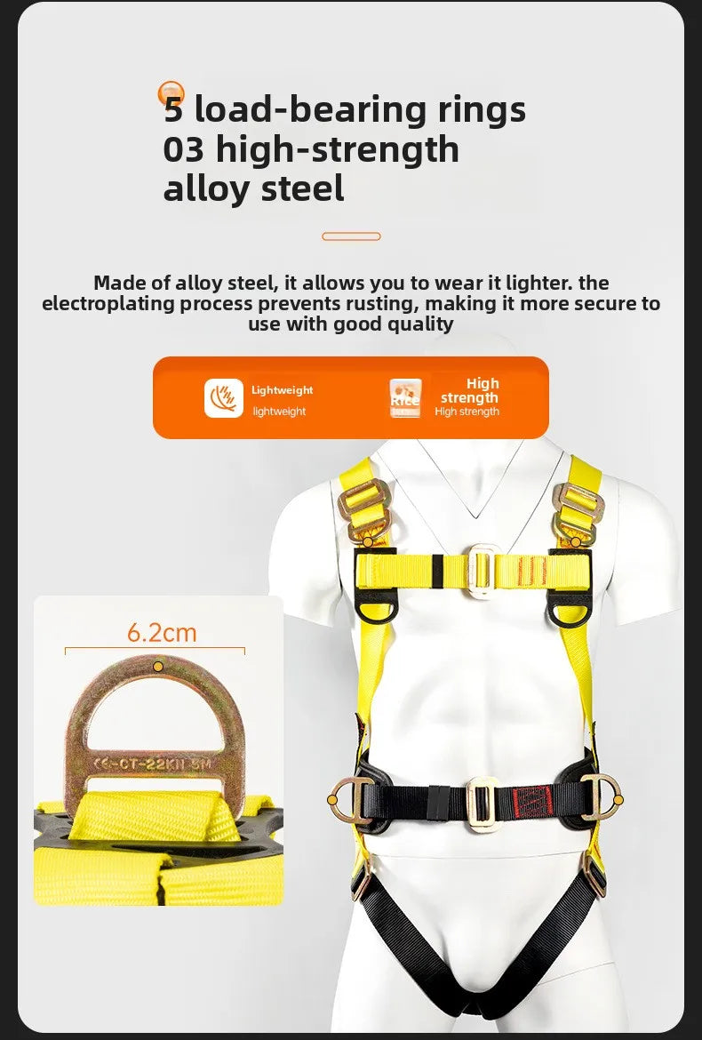 Aerial Work Safety Belt Full Body Five Point Harness Safety Rope for Outdoor Climbing Training Construction Protection Equipment