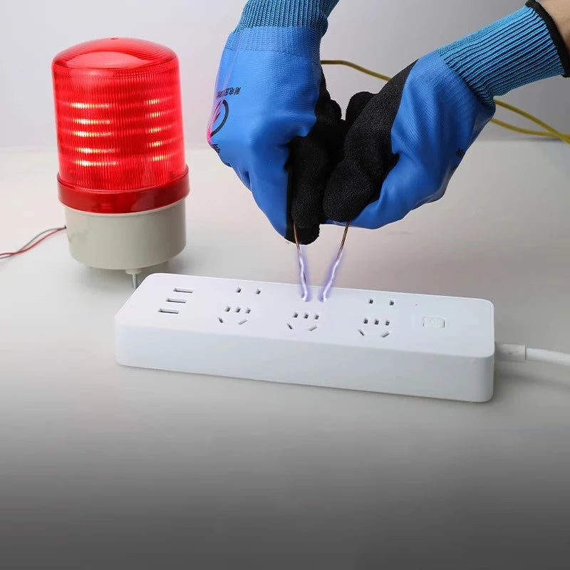 New 1 Pair Withstanding Voltage 1000V High Elasticity Glove Safety Protective Blue Electrician Insulating Gloves
