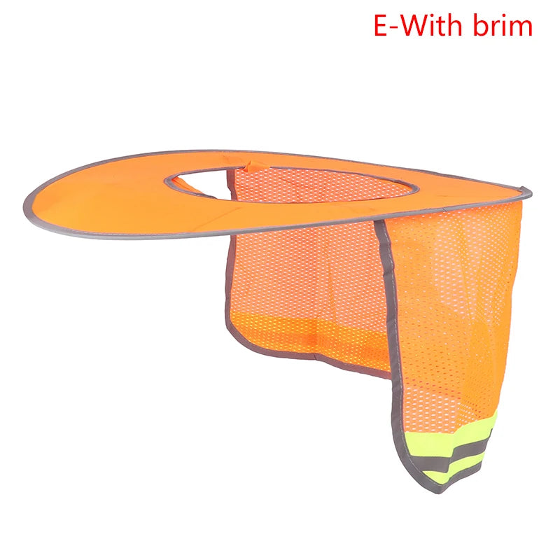 Summer Sun Shade Safety Hard Hat Neck Shield Helmets Reflective Hat Brim Reflective Cap Cover for Construction Workers