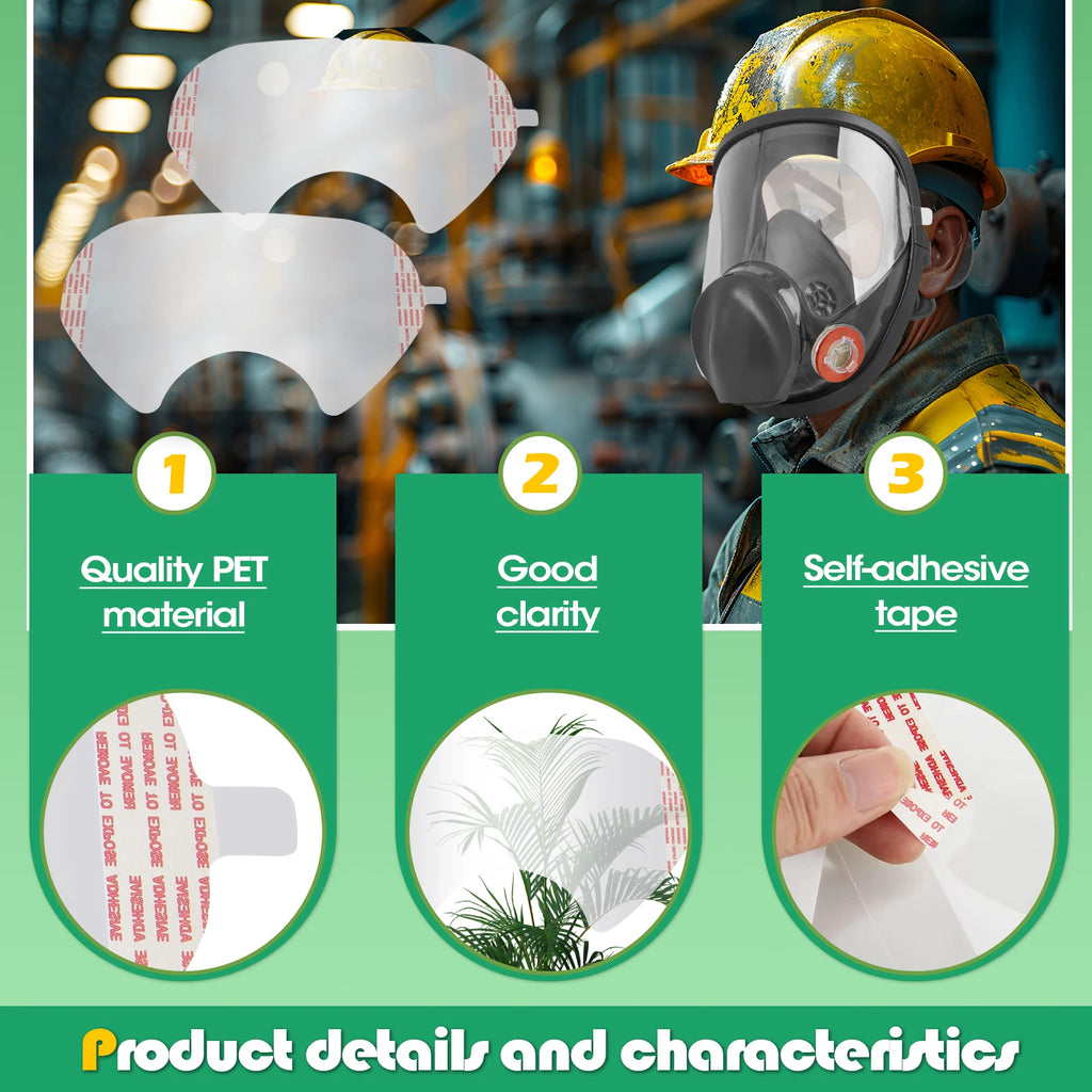 30 Pcs Tear Offs Lens Covers For 3M 6885 6800 6900 6000 Series Full Face Respirator Mask, Protective Film for Mask