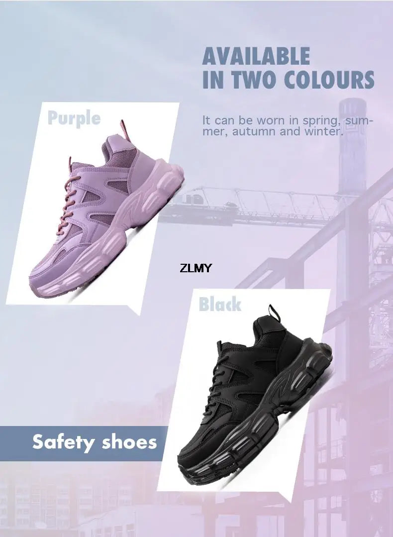 Women Safety Shoes New Steel Toe Work Safety Boots Breathable Working Sneaker Lightweight Sport Work Shoes Woman Boot Industrial